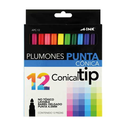 Plumones punta cónica APC-12 Aink