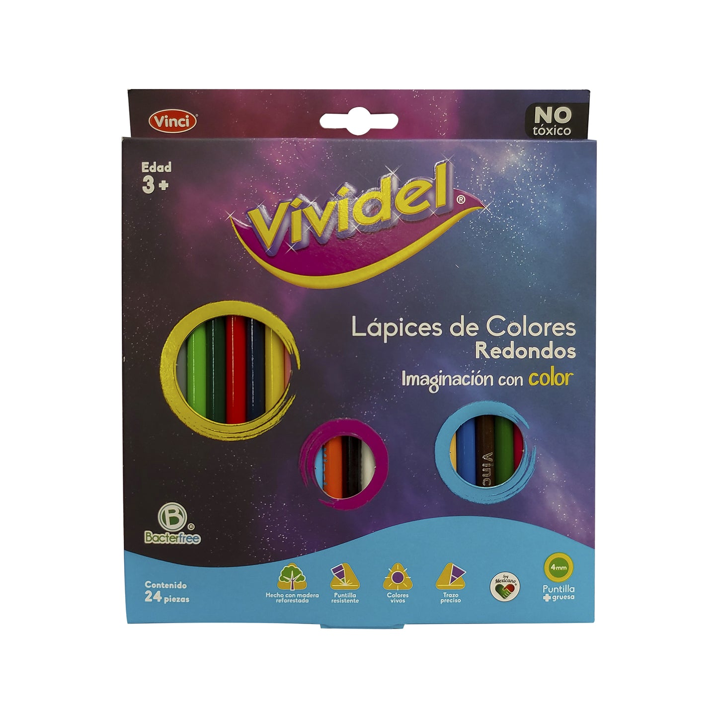 Lápices de colores largos Vividel